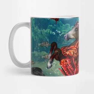 Wonderful seahorse with skulls in the deep ocean Mug